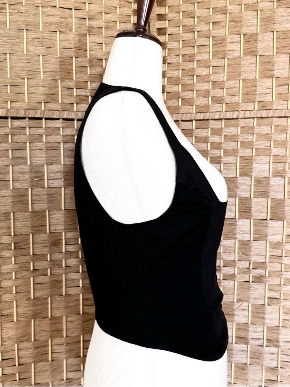 NWT Good American black cotton Dolly corset top L - Picture 5 of 13